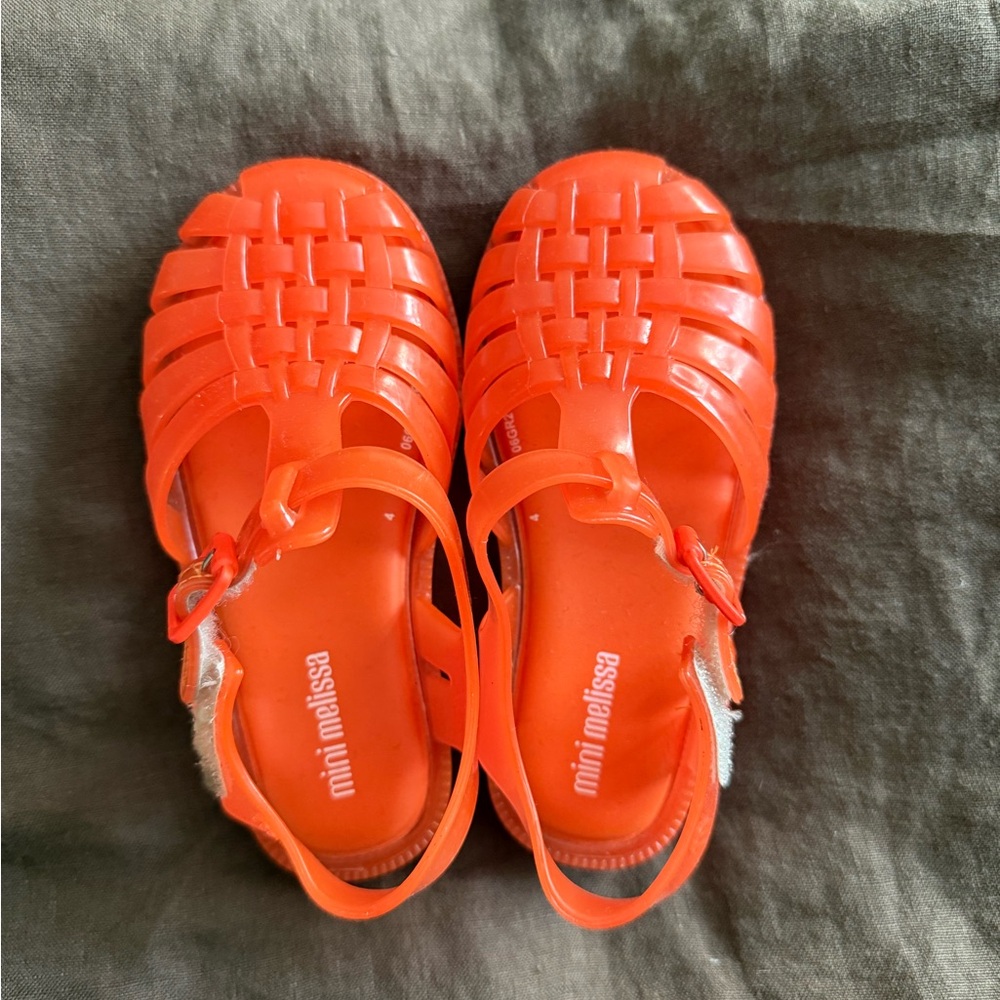 Mini Melissa Orange Jelly Sandals for Summer